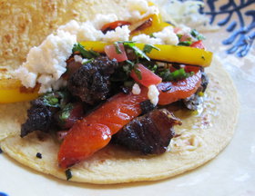 J.R.s Roasty Rib Tacos with Chimichurri Sauce