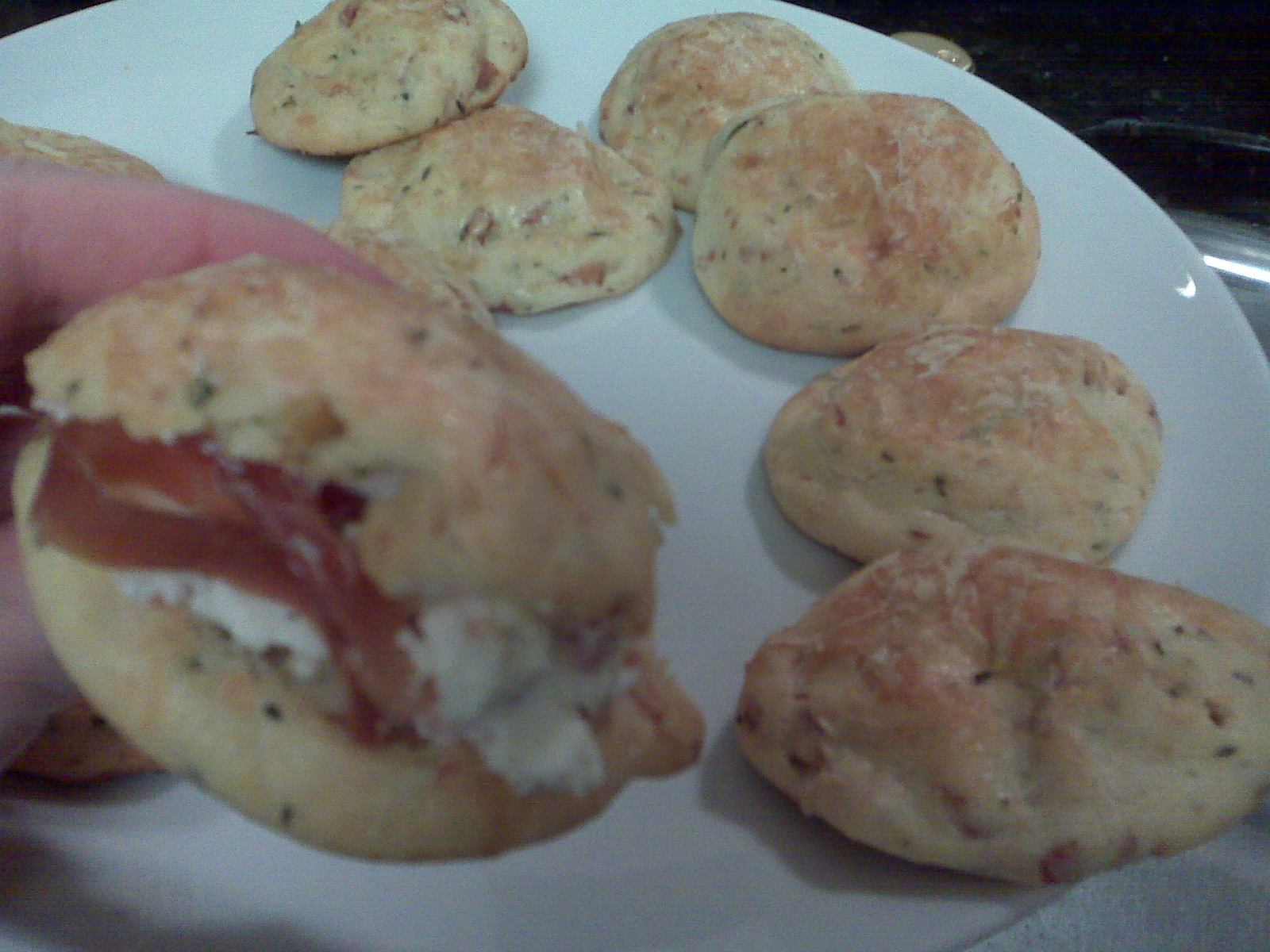 Parmesan and Prosciutto Profiteroles with Goat Cheese