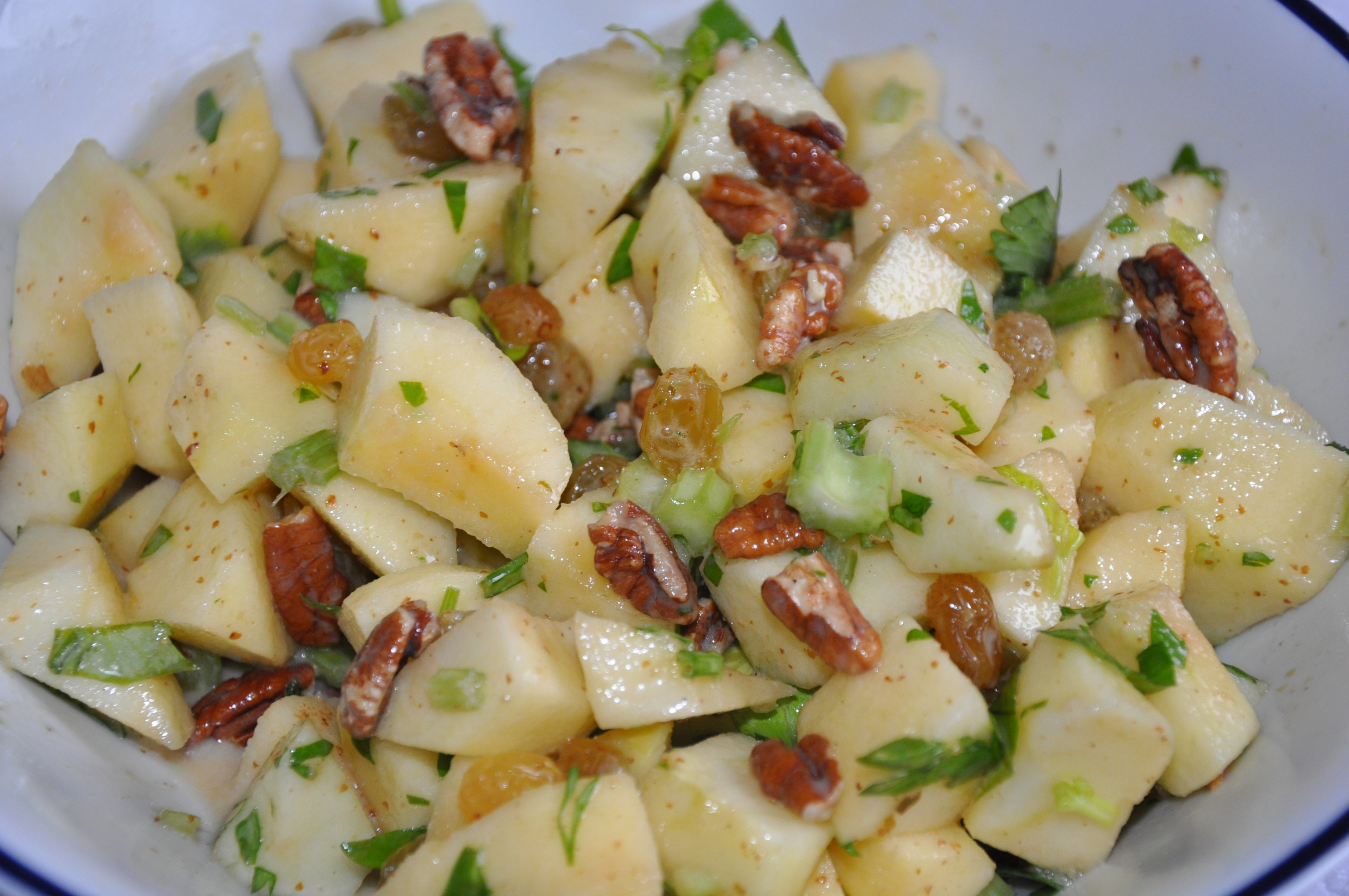 Apple Salad with Chinese Celery and Roasted Pecans