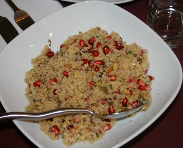 Couscous or Burglar Salad with Pomegranate Seeds