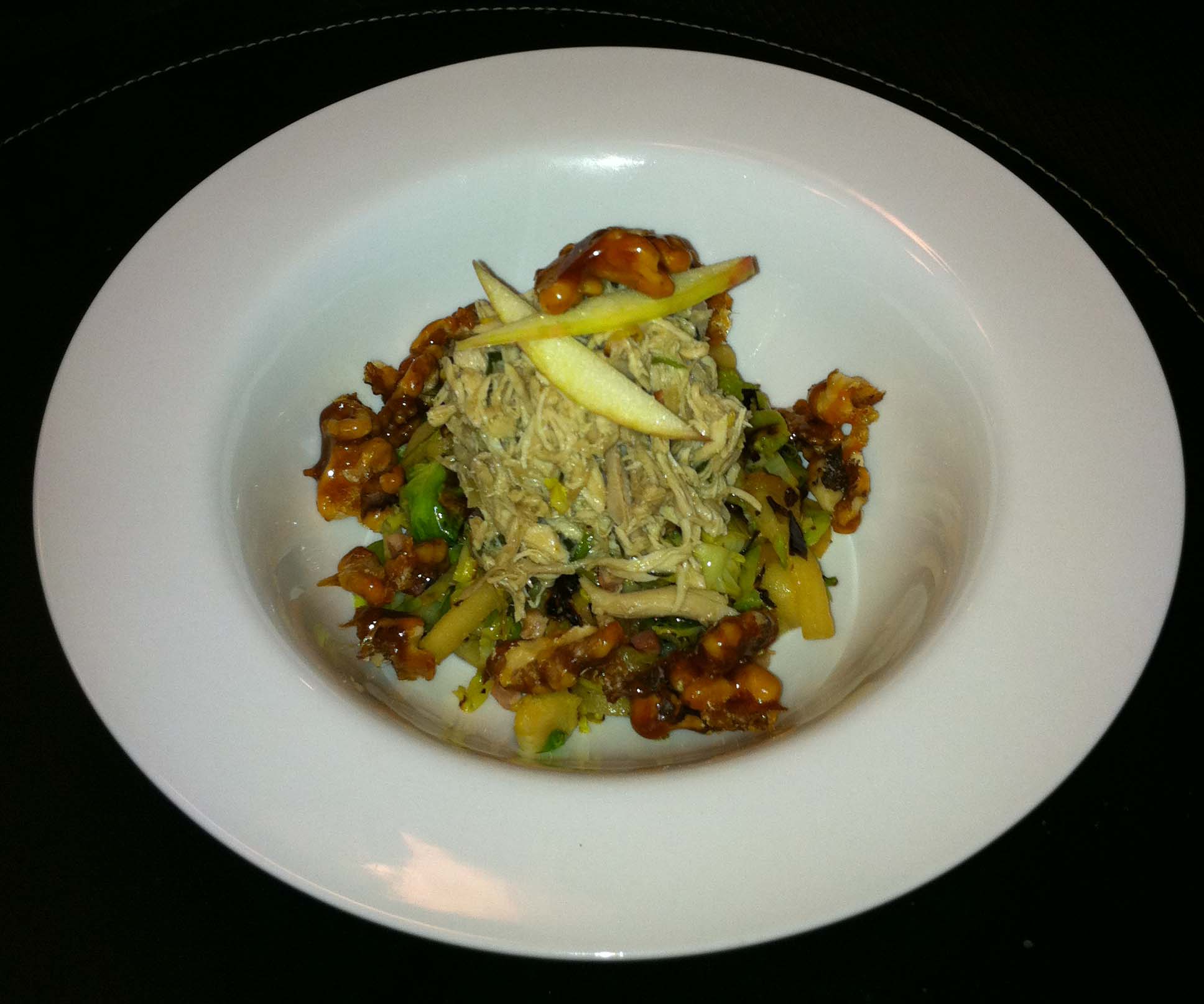 Apple-Brussels Sprouts Salad with Chicken Rillette