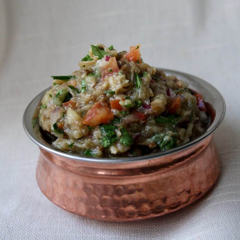 Indian Inspired Eggplant & Tomato Dip
