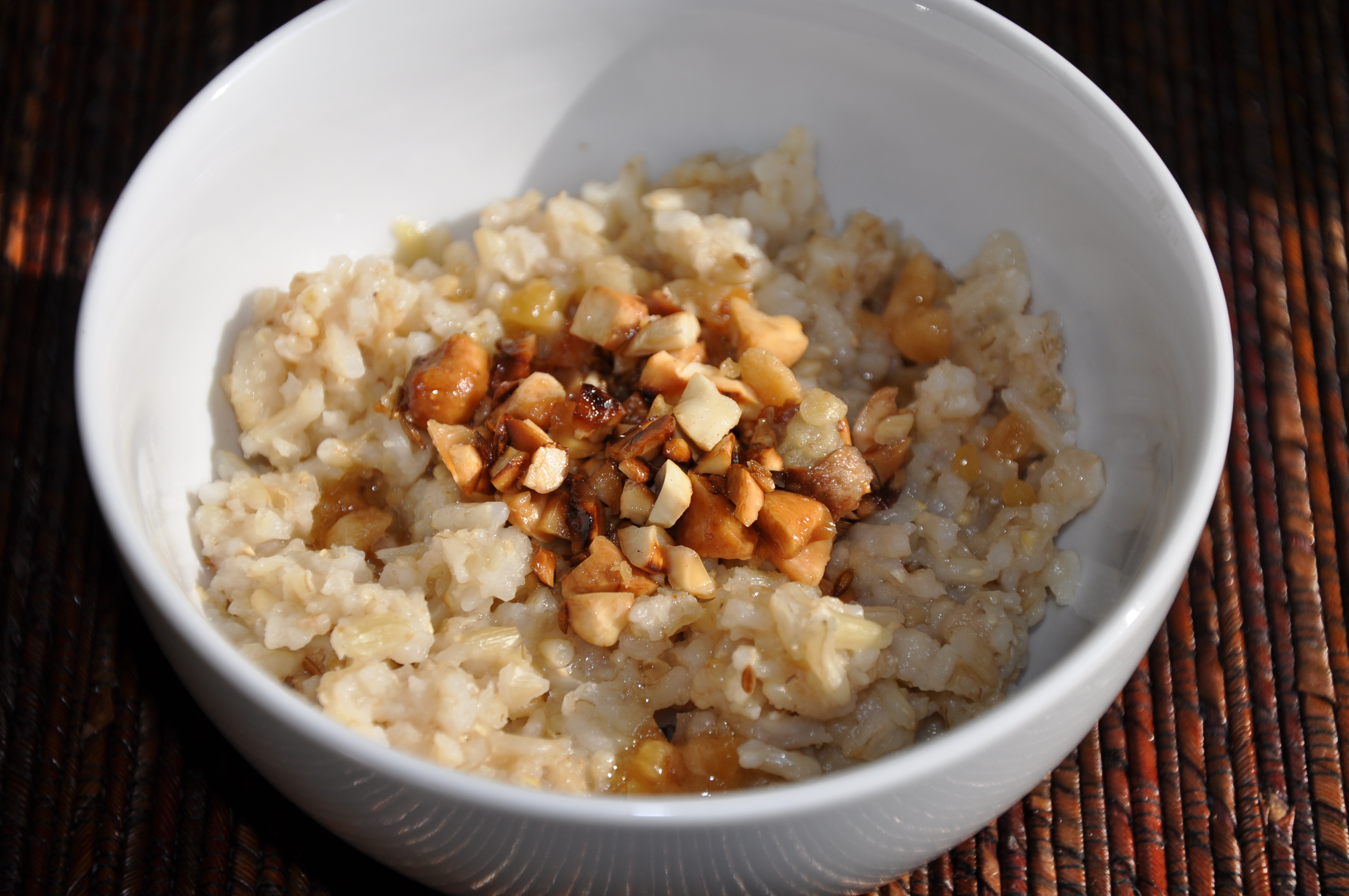 Sweet and Savory Oat and Brown Basmati Porridge