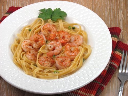 Shrimp & Fettucine in Creamy Coconut Sauce