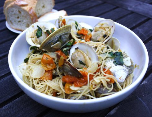 Little Neck Clams with Sungold Tomatoes
