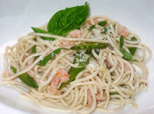 Snap Peas & Pasta with Shrimp