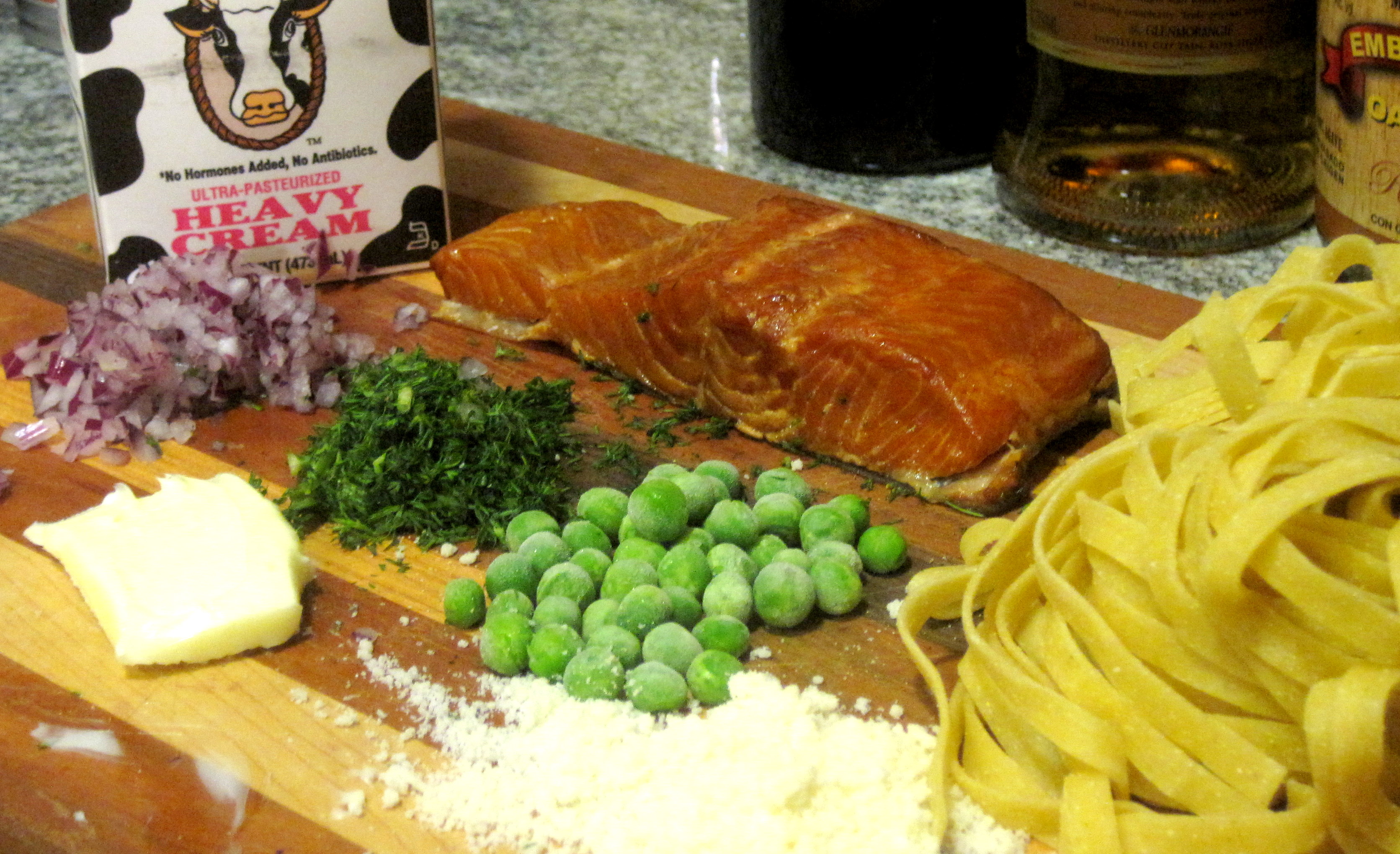 Fettuccine with a Smoked Salmon and Dill Cream Sauce