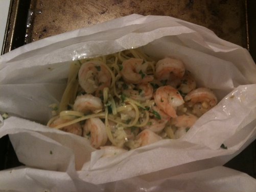 Shrimp Linguine with Garlicvermouthbutter.