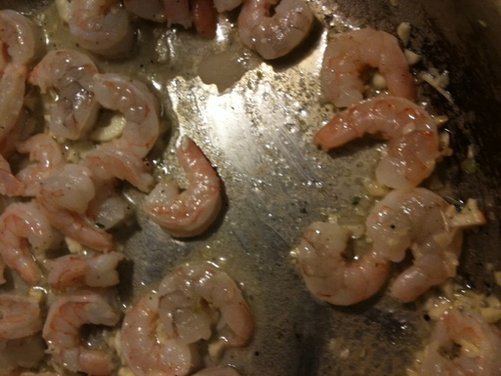 Shrimp Linguine with Garlicvermouthbutter.