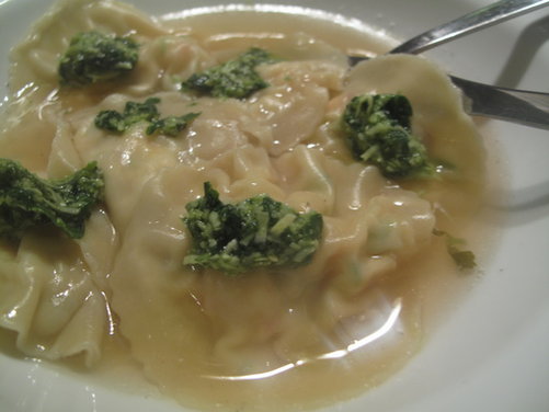 Seafood Ravioli in Tomato Essence Consommé