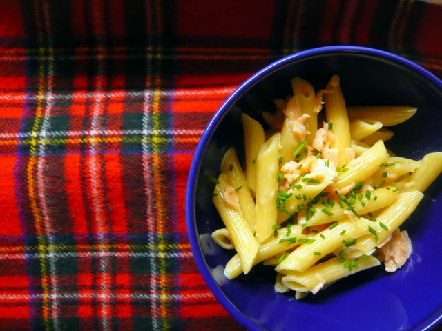 Penne with Smoked Salmon and Whisky Cream Sauce