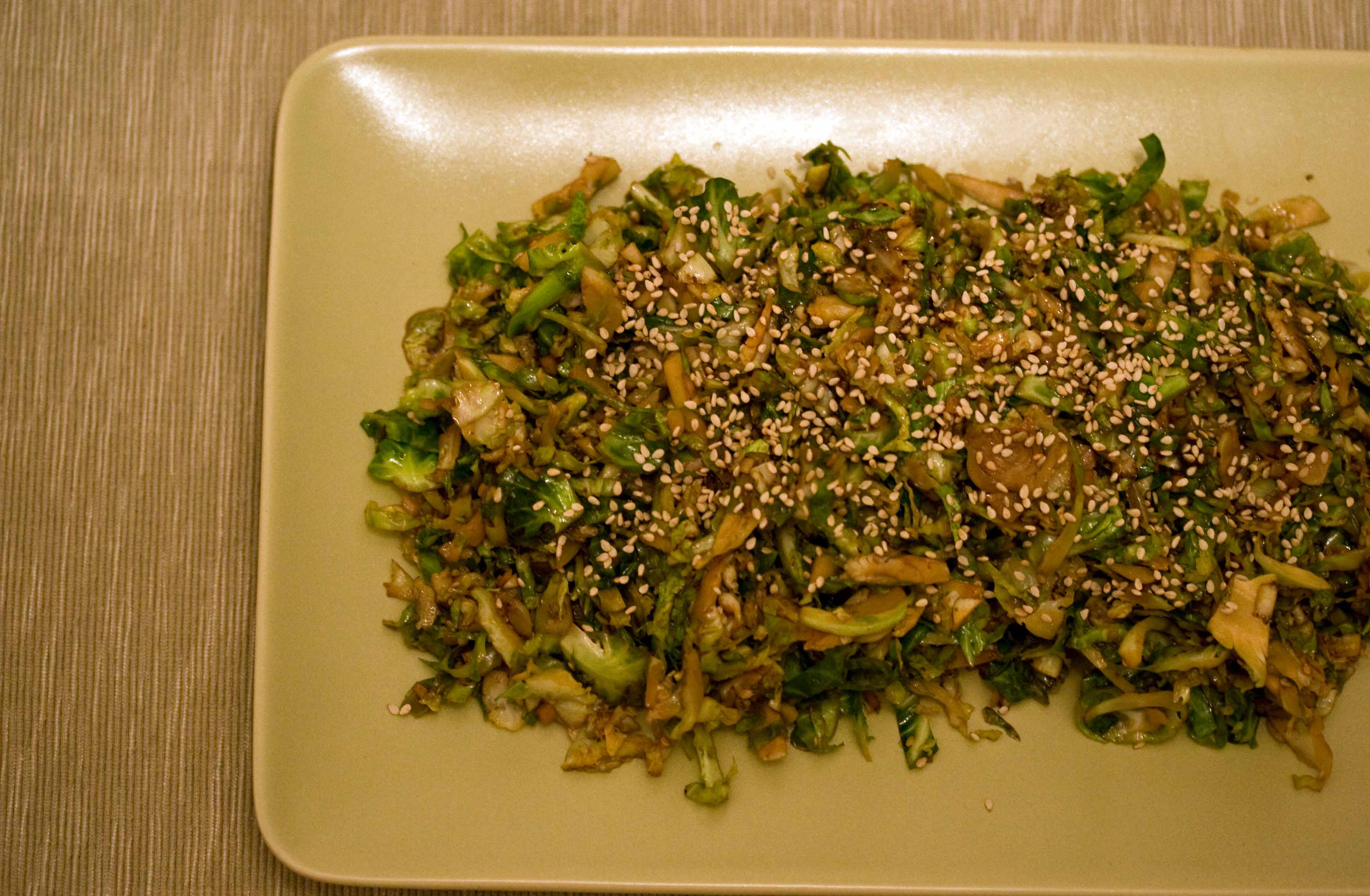 Soy, Ginger and Sesame Brussels Sprouts