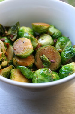 Garlicky Stir Fried Brussels Sprouts with Szechuan Peppercorns