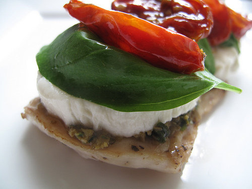 Chicken caprese millefeuille