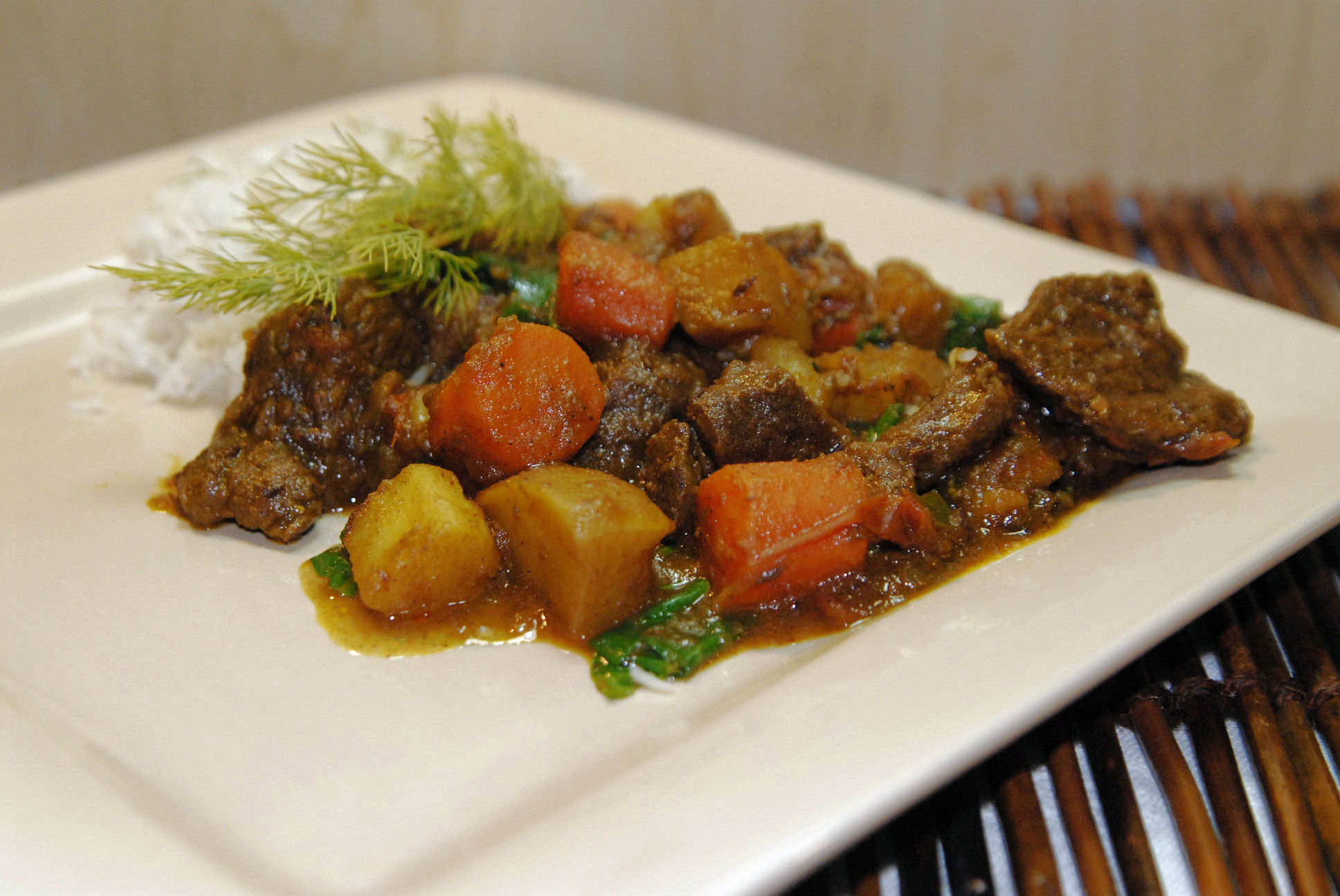 Lamb Curry with Winter Vegetables and Spinach