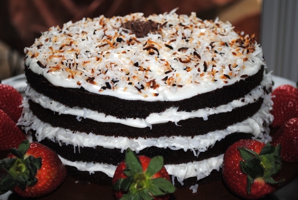 Chocolate Cake with Vanilla Coconut Frosting
