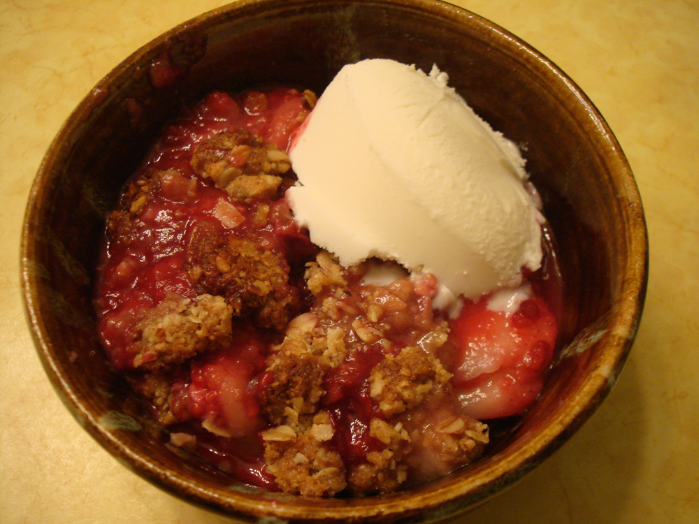 Raspberry & Pear Crisp