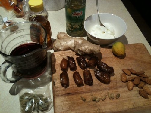 Cardamom & Red Wine Poached Dates with Orange Blossom Yoghurt