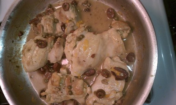 Chicken Thighs Glazed with Meyer Lemon and Kalamata Olives