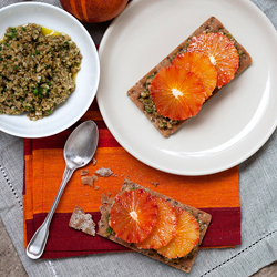 Blood Orange and Green Olive Tapenade Tartines