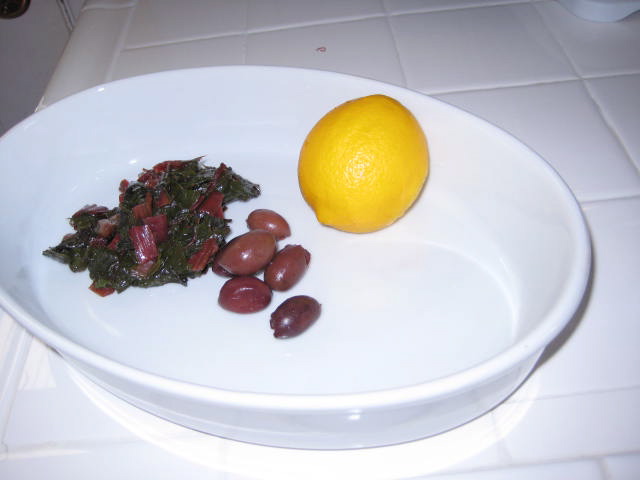 Red Chard with Olives and Lemon