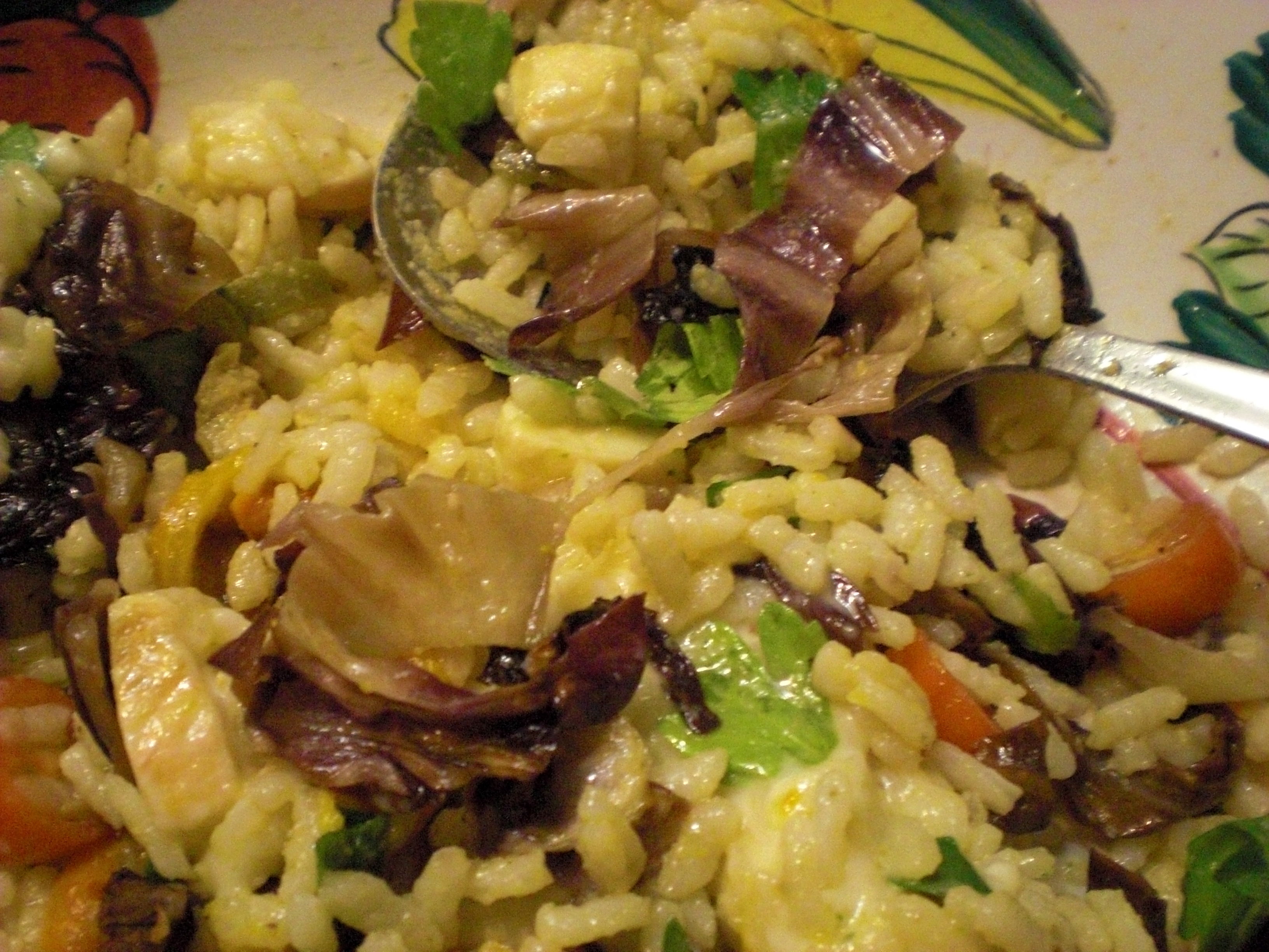 Italian Rice Salad with Radicchio, Taleggio Cheese and Olive