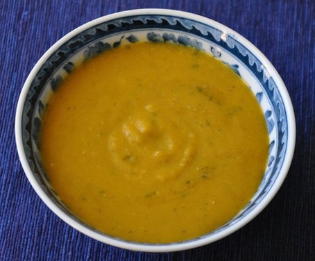 Roasted Pumpkin and Red Lentil Soup