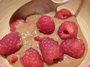 Raw Chocolate and Raspberry Pudding