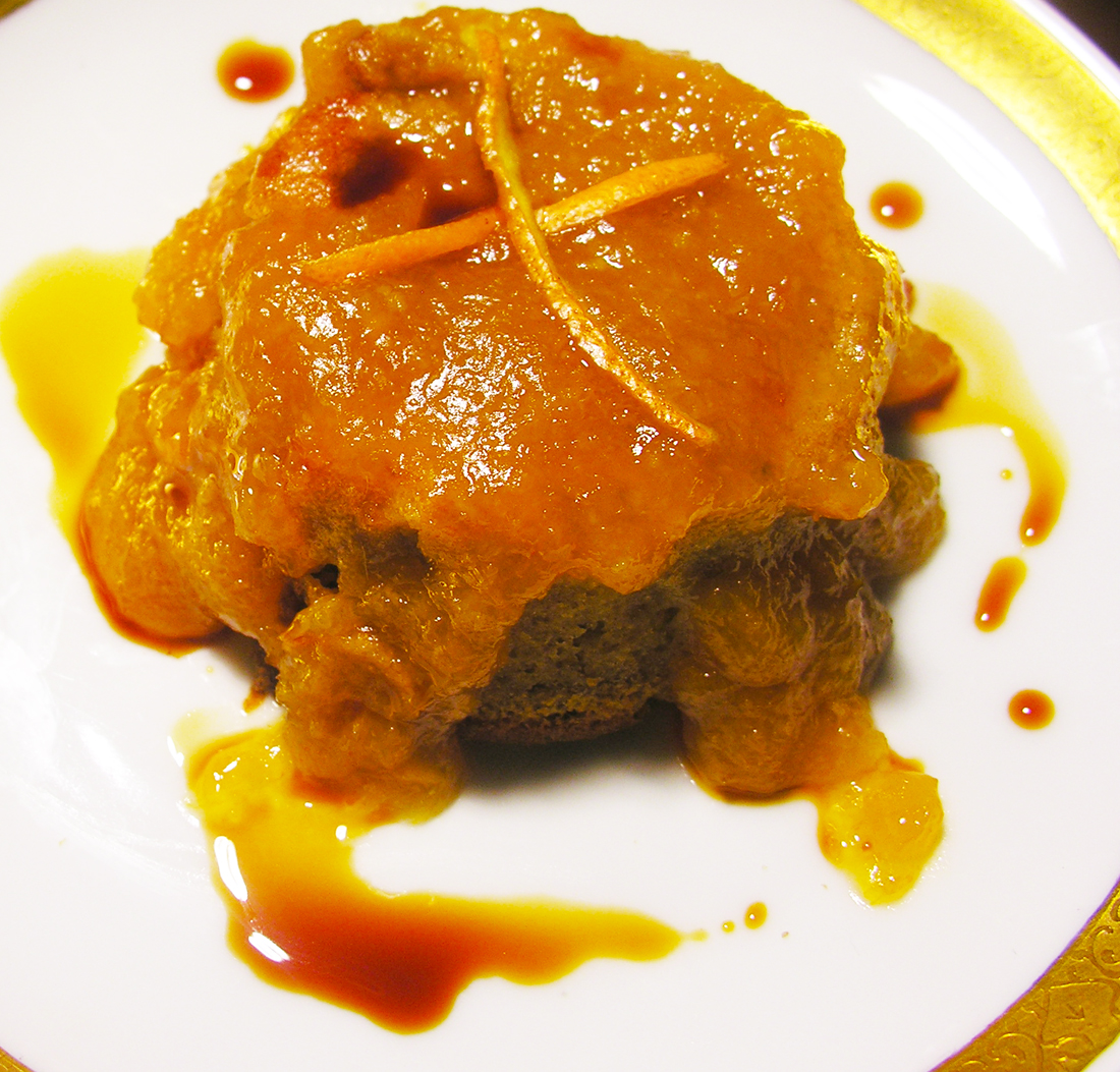 Rustic blood orange and chestnut budino
