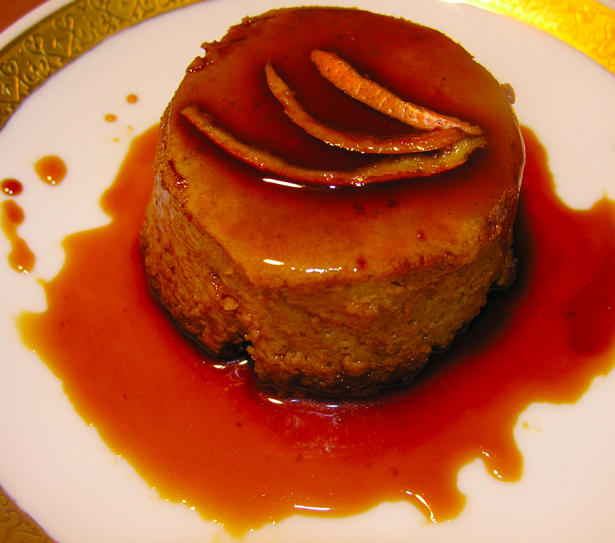 Rustic blood orange and chestnut budino