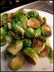 Simple Pan Roasted Brussel Sprouts