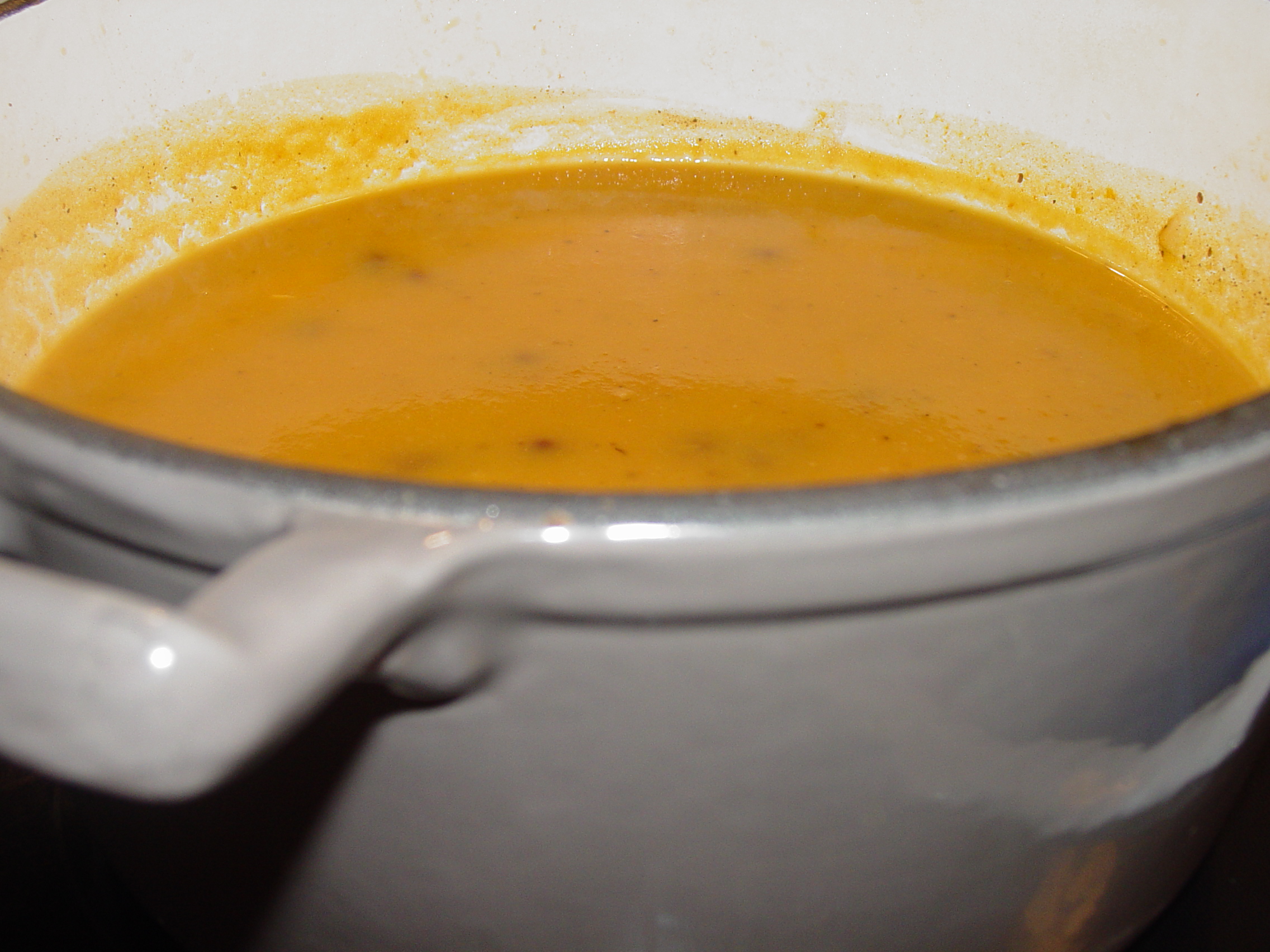 Carrot Potato Soup with Tiny Buffalo Meatballs