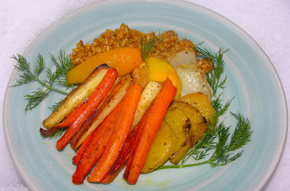 Roast carrots with a few pals