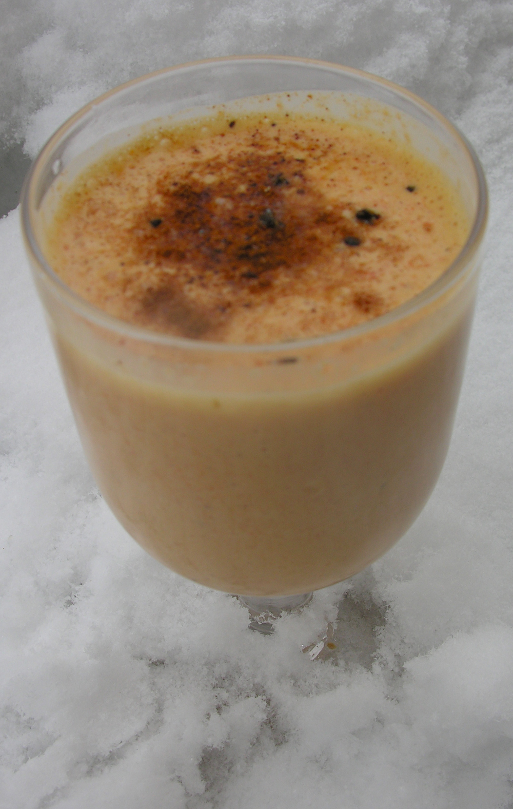 Spiced maple carrot lassi: iced or warm