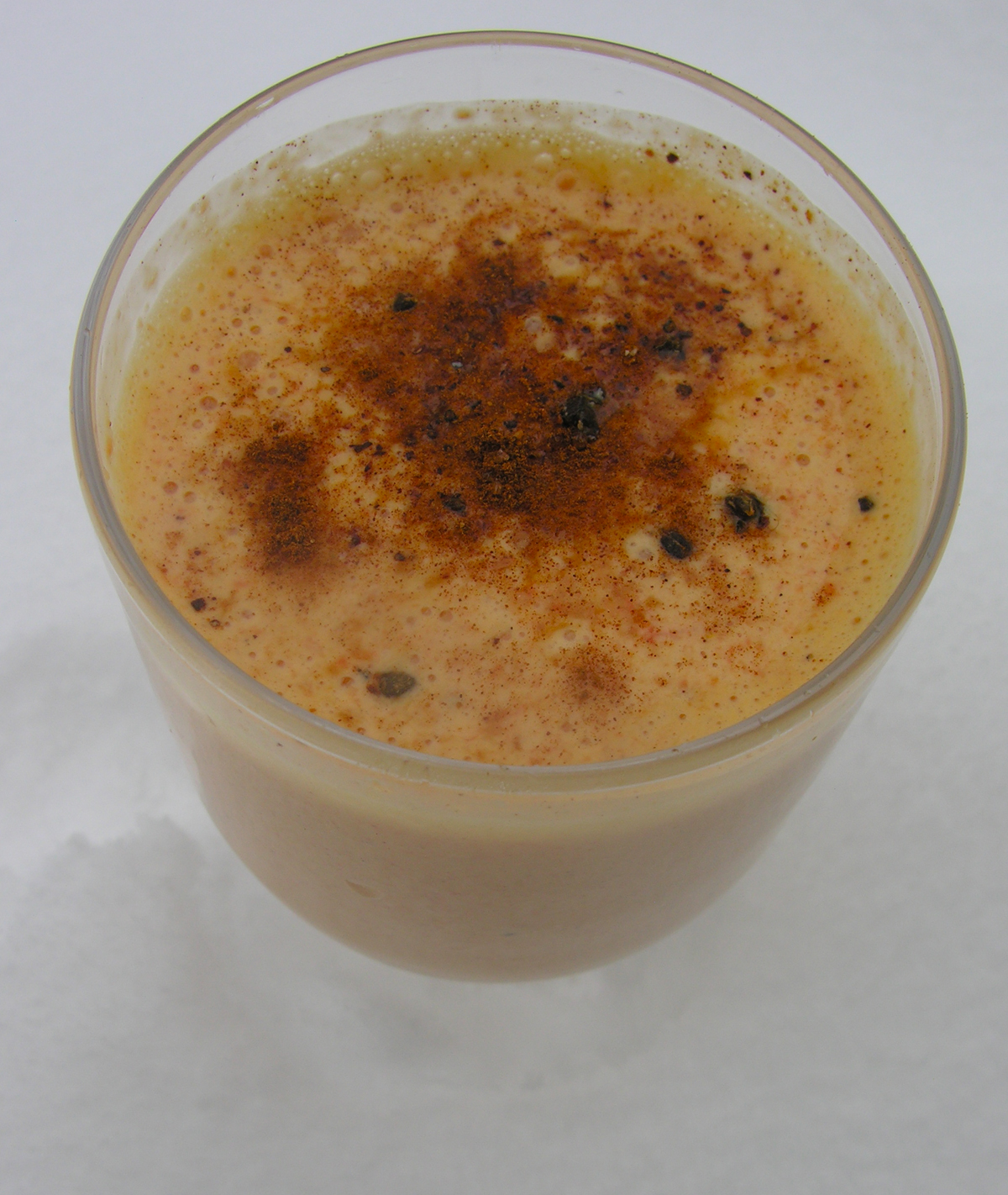 Spiced maple carrot lassi: iced or warm