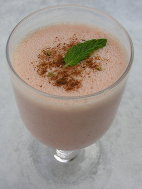 Spiced maple carrot lassi: iced or warm