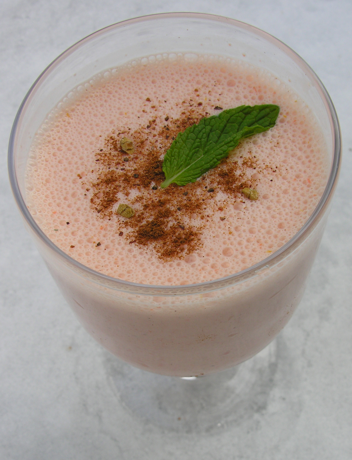 Spiced maple carrot lassi: iced or warm