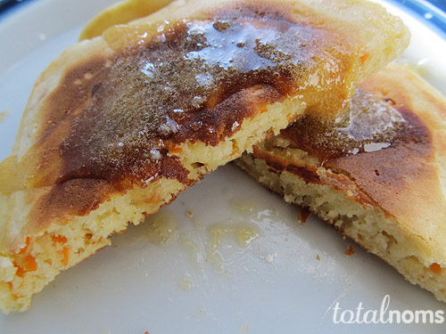 Carrot Pancakes with Honey Ginger Syrup