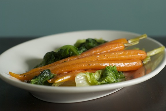 Glazed Carrots with Braised Bibb Lettuce