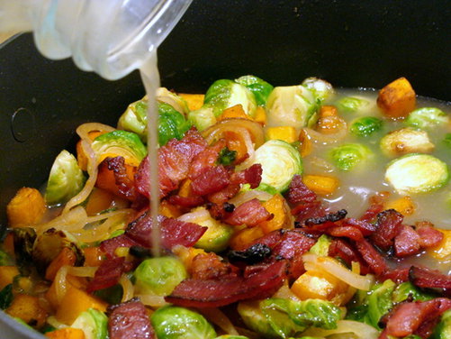 Penne with Brown Butter Brussels Sprouts & Butternut Squash