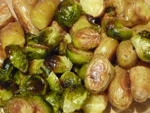 Brussels Sprout  Potatoes Salad in Herb Dressing 
