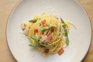 Pasta Carbonara w/ Fresh Green Beans