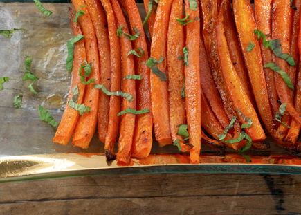 Spice Roasted Carrots with Pomegranate Molasses