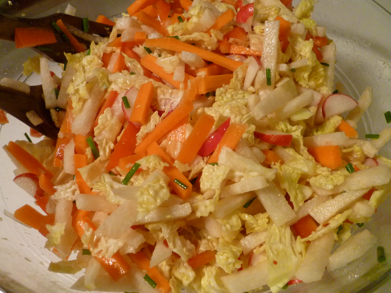 Crunchy carrot, jicama, and radish slaw