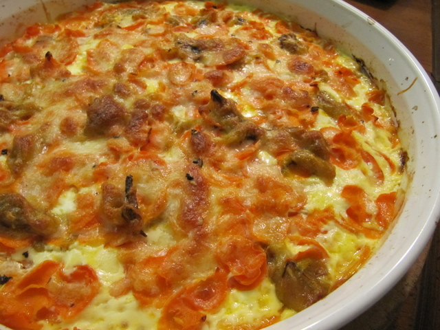 Curried Carrot Gratin with Melted Leek and Garlic