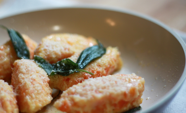 Carrot Gnocchi with Butter and Sage Sauce