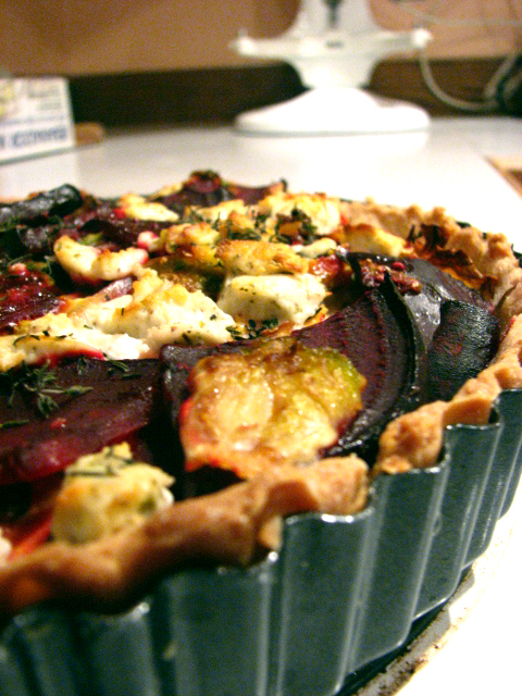 Savory Beet and Brussels Sprout Tart