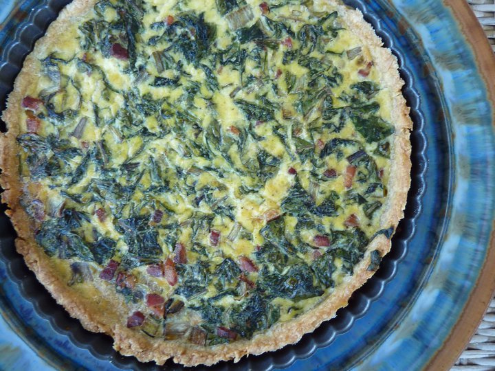 Chard and Pancetta Quiche with Buttery Wheat Crust