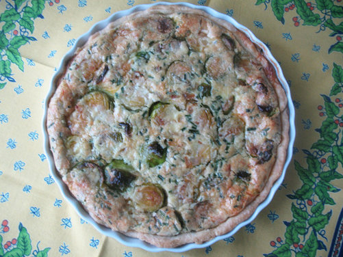 Parisian Breakfast: Quiche with Brussels Sprouts, Shallots, and Dill