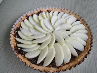 Orange Scented Almond Tart with Apples and Prune Jam